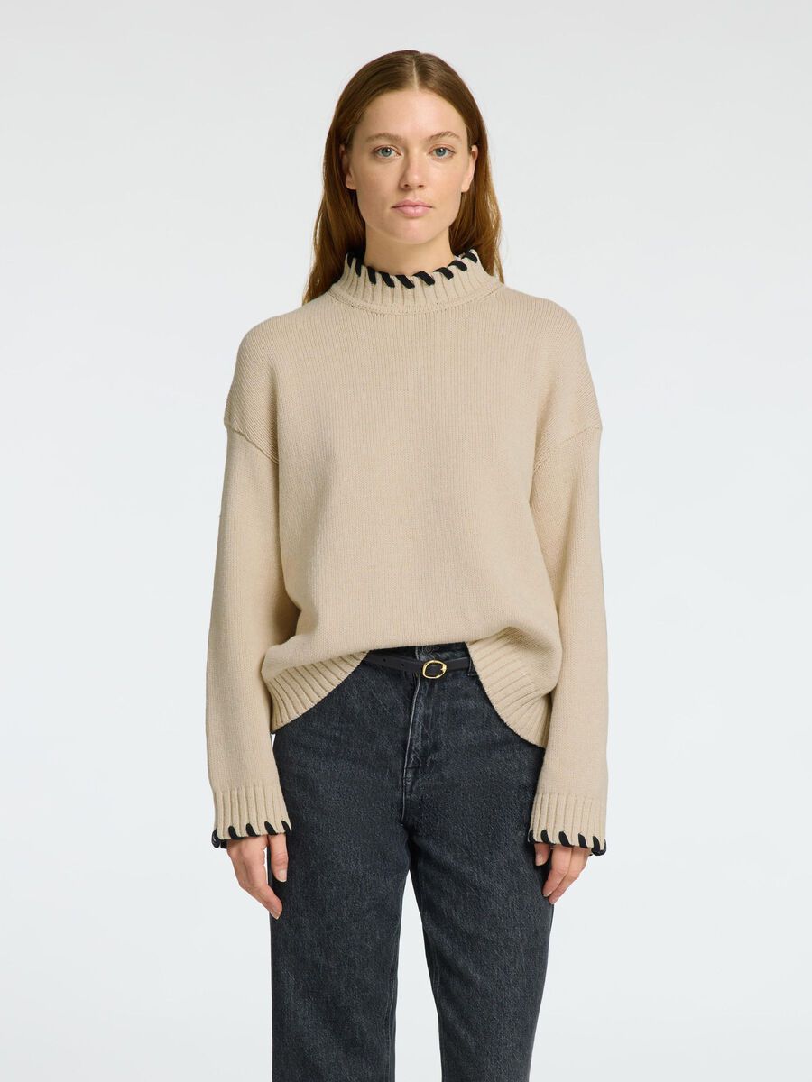 Selected LANGARM PULLOVER MIT HOHEM KRAGEN, Birch, highres - 16096548_Birch_1174075_003.jpg