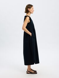 BAUMWOLL MAXIKLEID, Black, highres