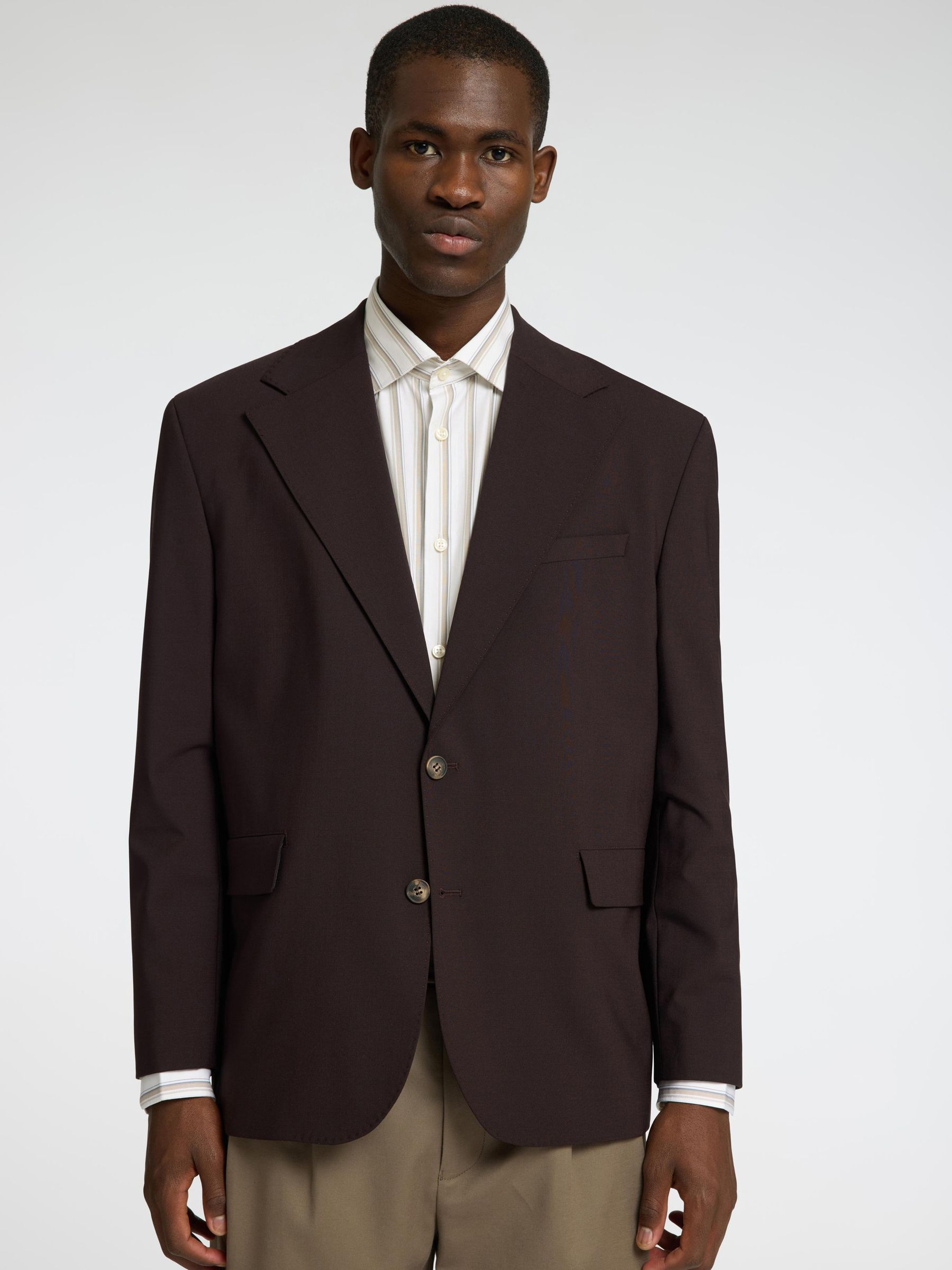 STRIPED SLIM FIT SHIRT, Bright White, highres