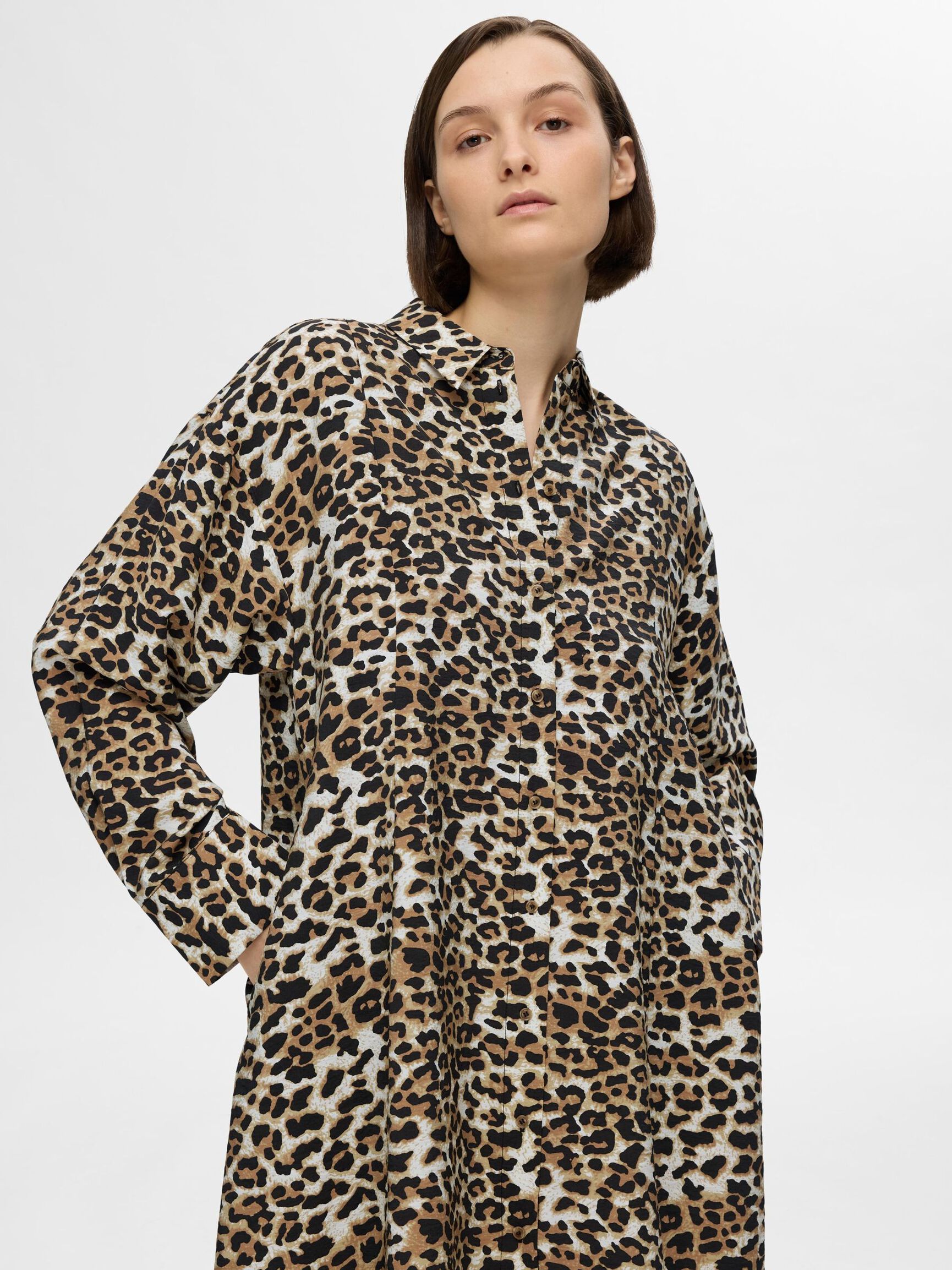 IMPRIMÉ ROBE-CHEMISE, Black, highres