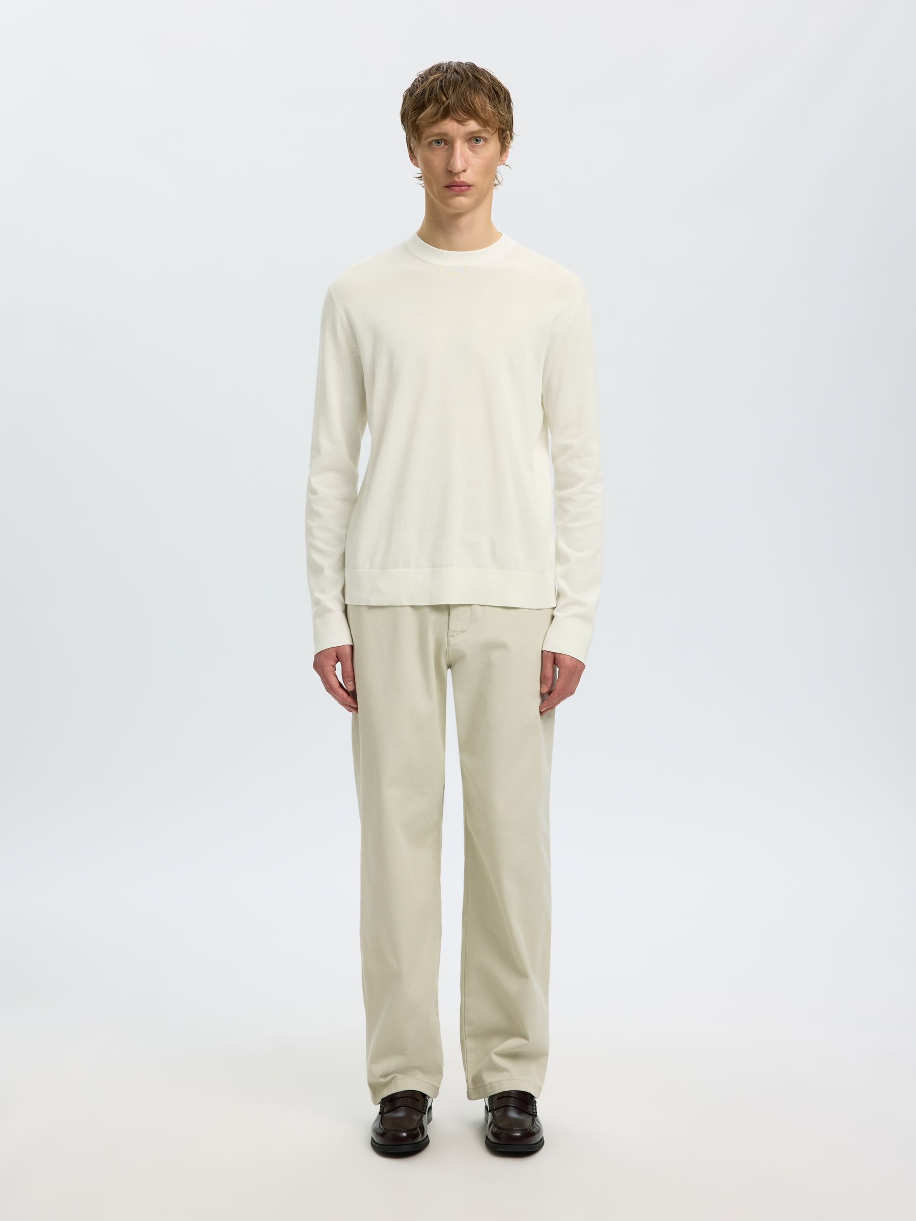 COTON PULLOVER, Egret, highres