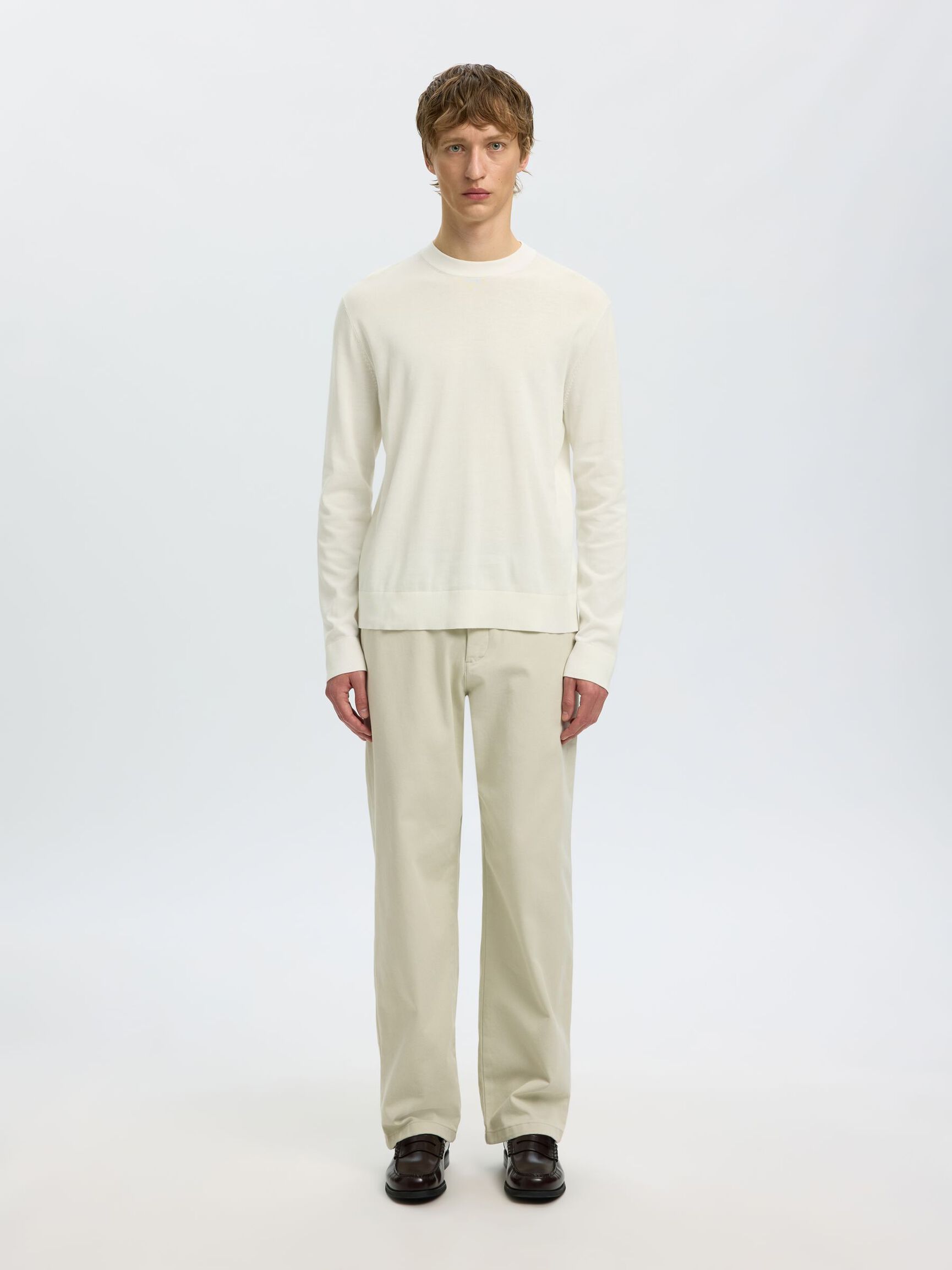COTON PULLOVER, Egret, highres