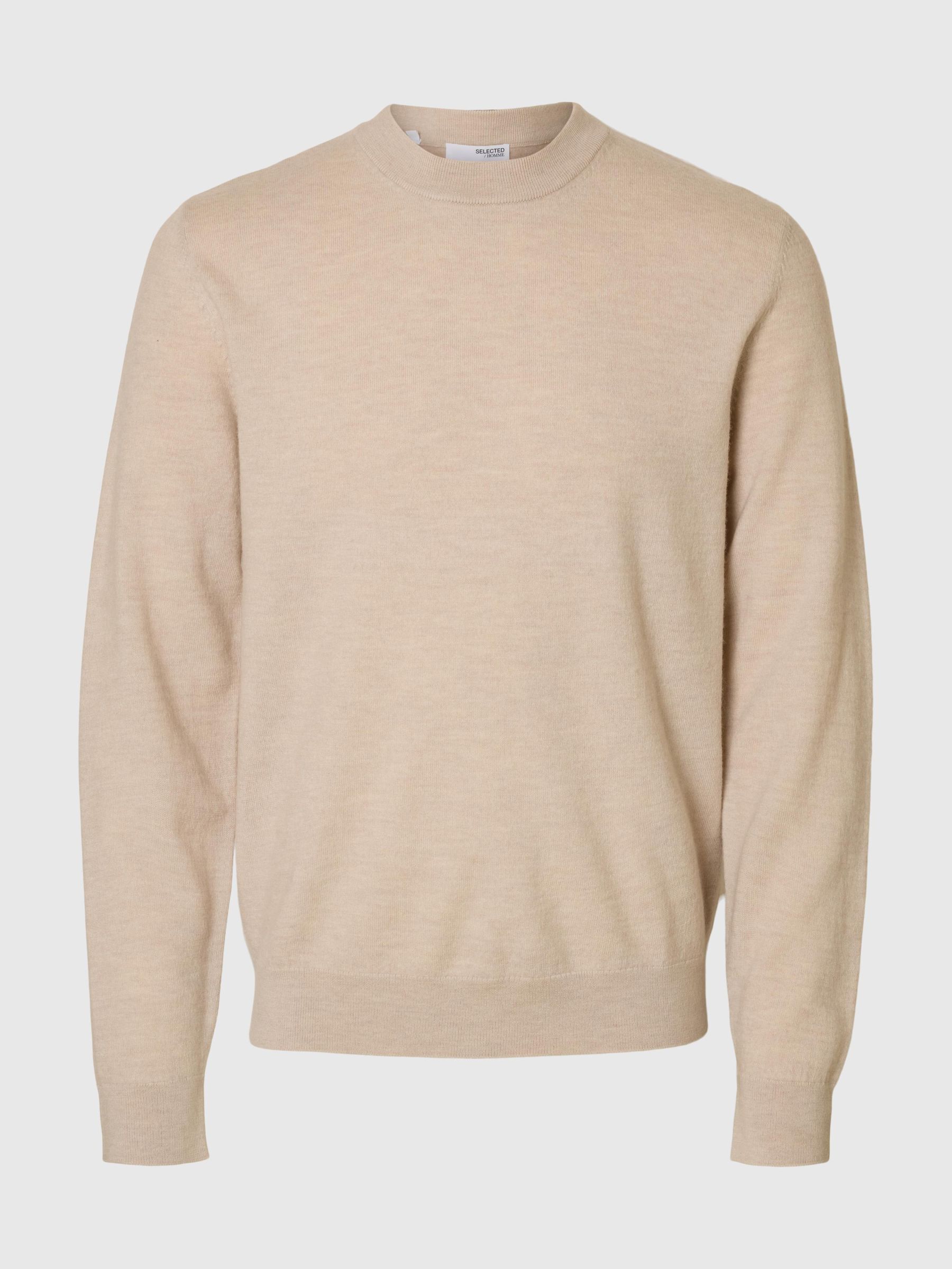 100% MERINO WOOL PULLOVER, Oatmeal, highres