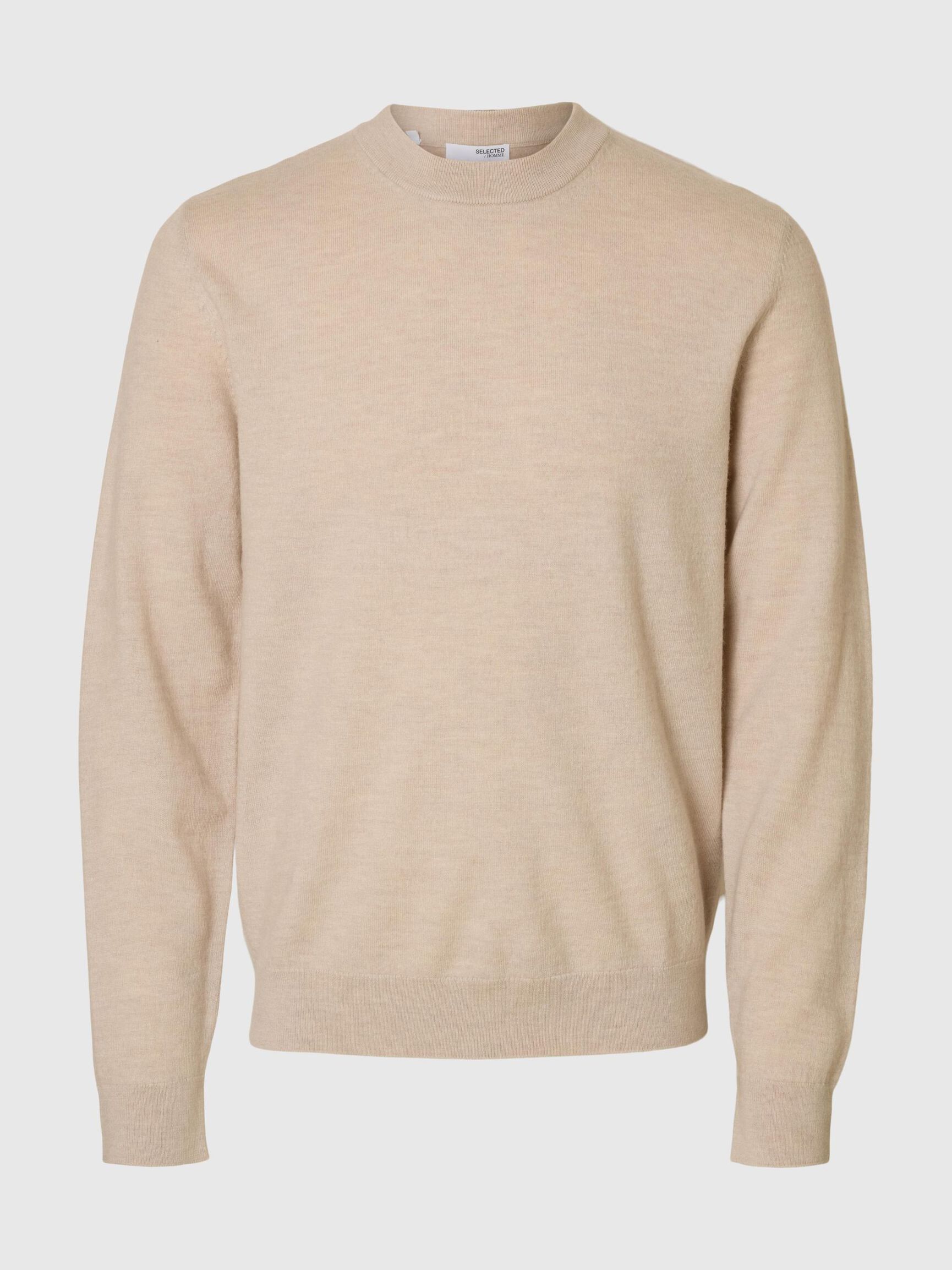 100% MERINO WOOL PULLOVER, Oatmeal, highres