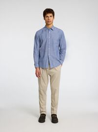 LANGARM HEMD, Medium Blue Denim, highres