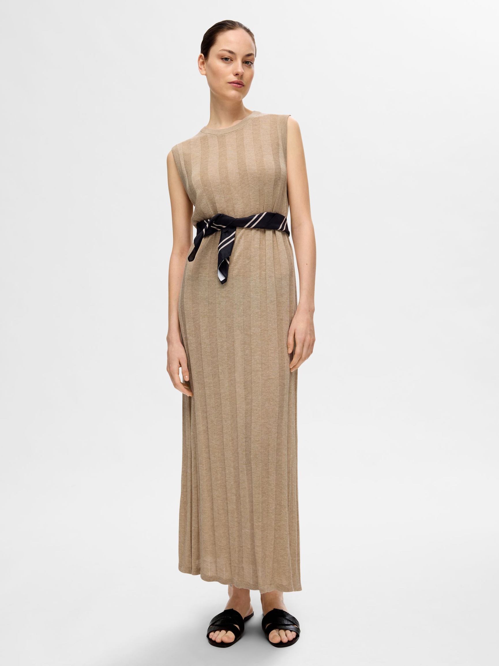 KNITTED MAXI DRESS, Humus, highres