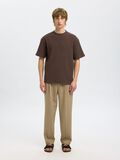 Selected RELAXED FIT WAFFELMUSTER T-SHIRT, Chocolate Brown, highres - 16096331_ChocolateBrown_005.jpg