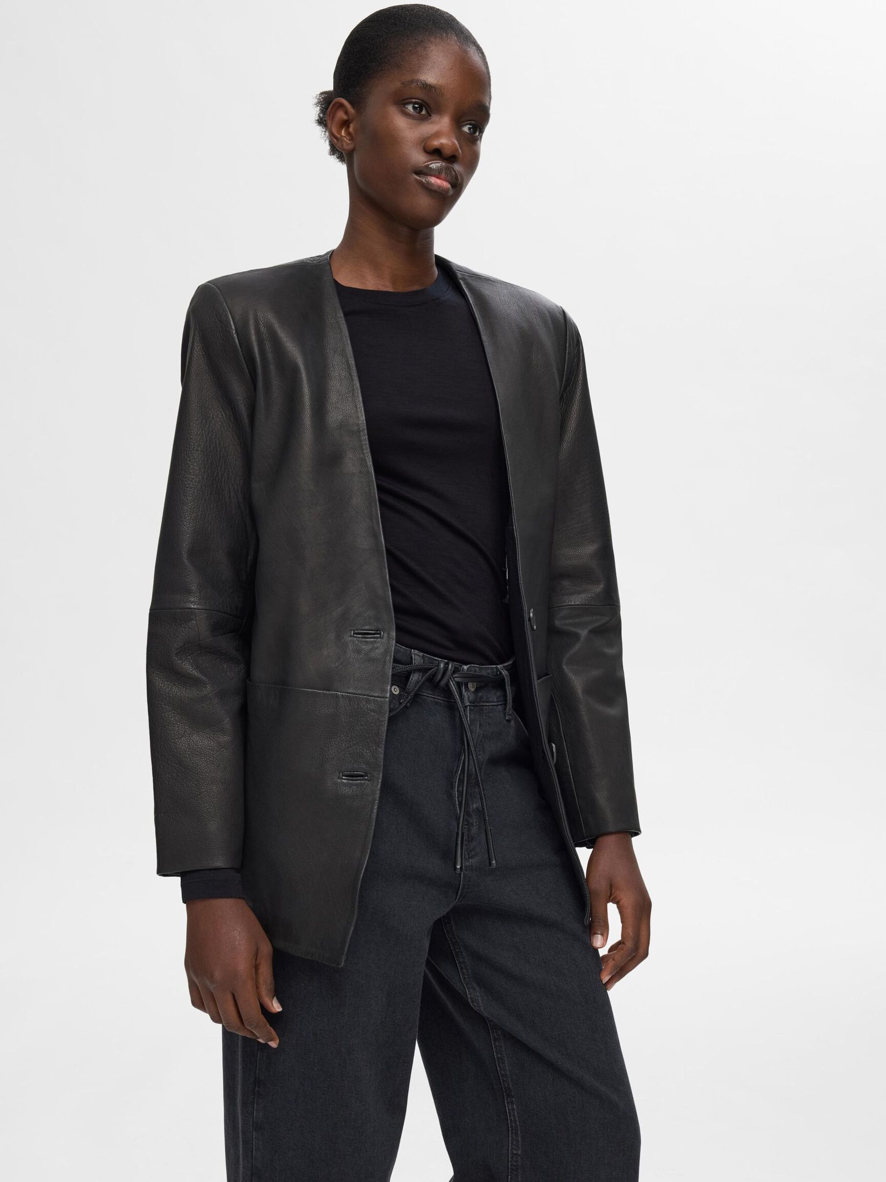 100% WOOL  LONG SLEEVED TOP, Black, highres