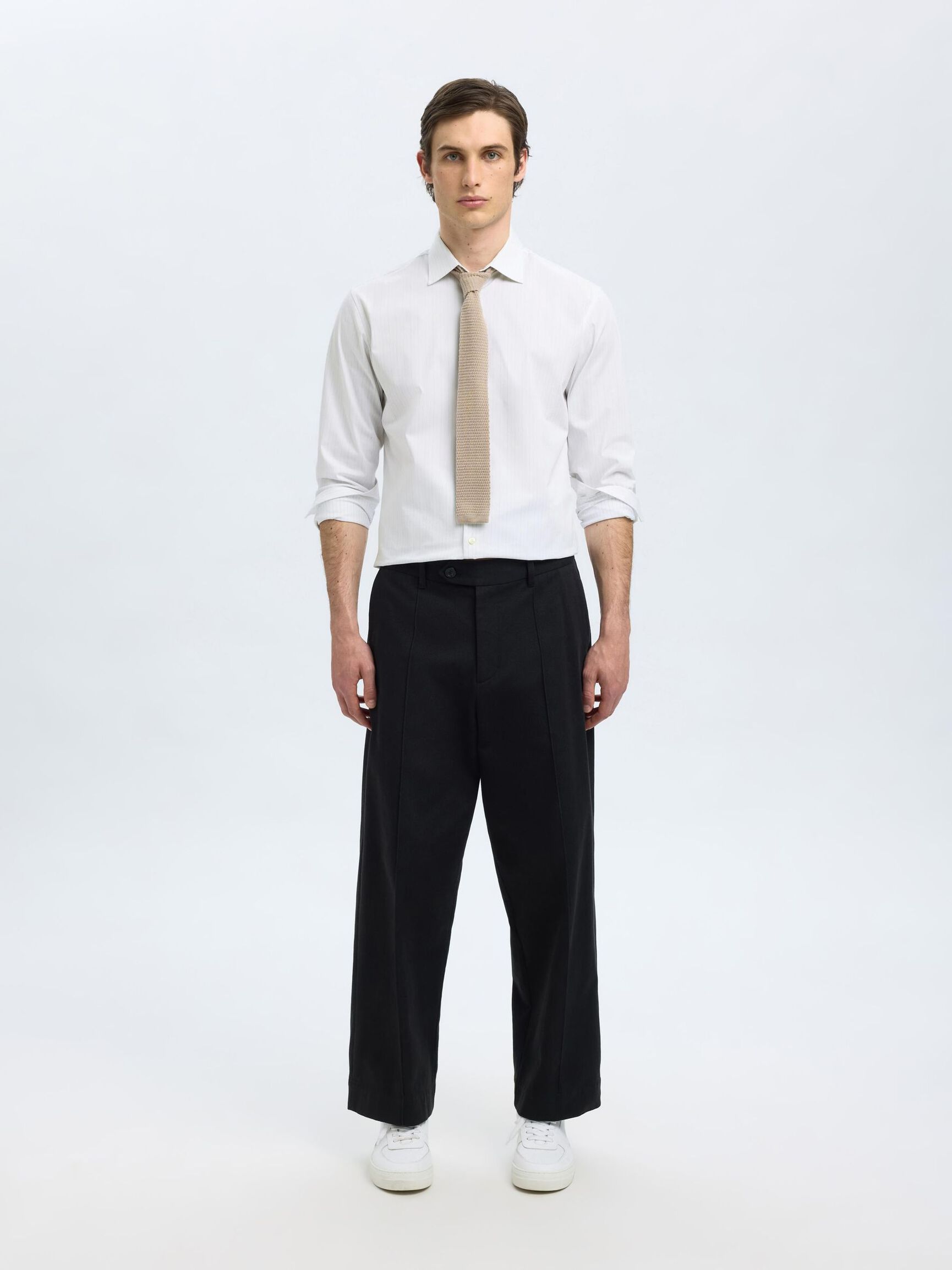 STRETCH SLIM FIT SHIRT, Bright White, highres