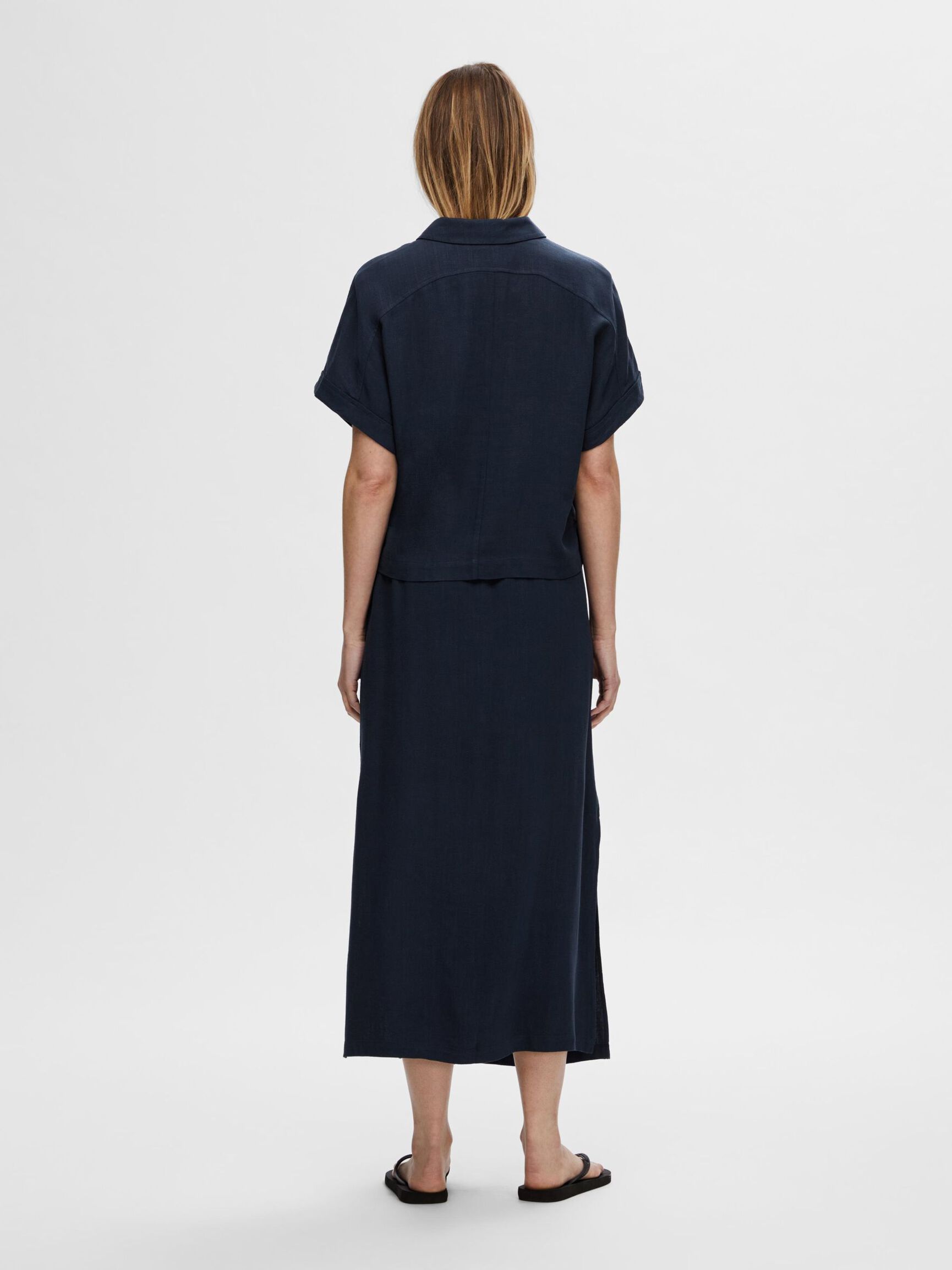 CROPPED SHORT SLEEVED SHIRT, Dark Sapphire, highres