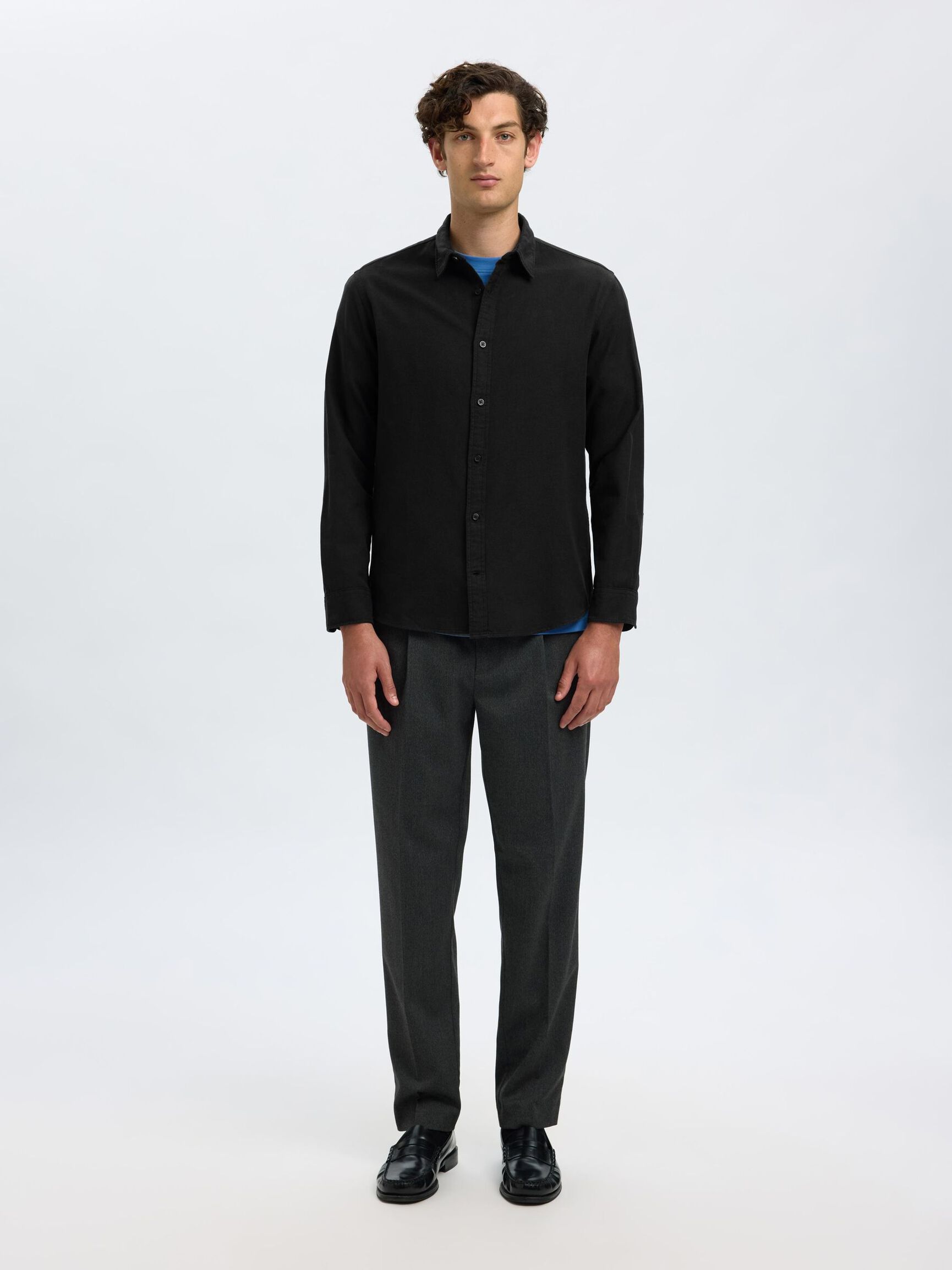REGULAR FIT OVERHEMD, Black, highres