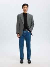 100% MERINO WOOL MOCK-NECK JUMPER, Black, highres