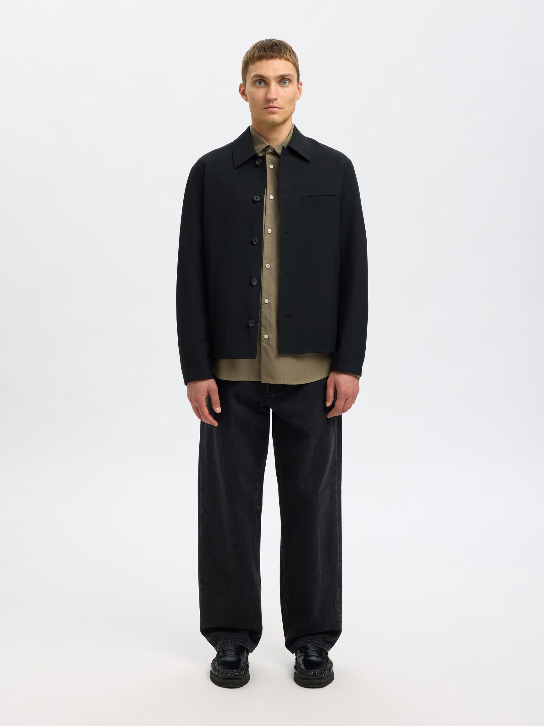 RELAXED FIT TWILL HEMD, Vetiver, highres