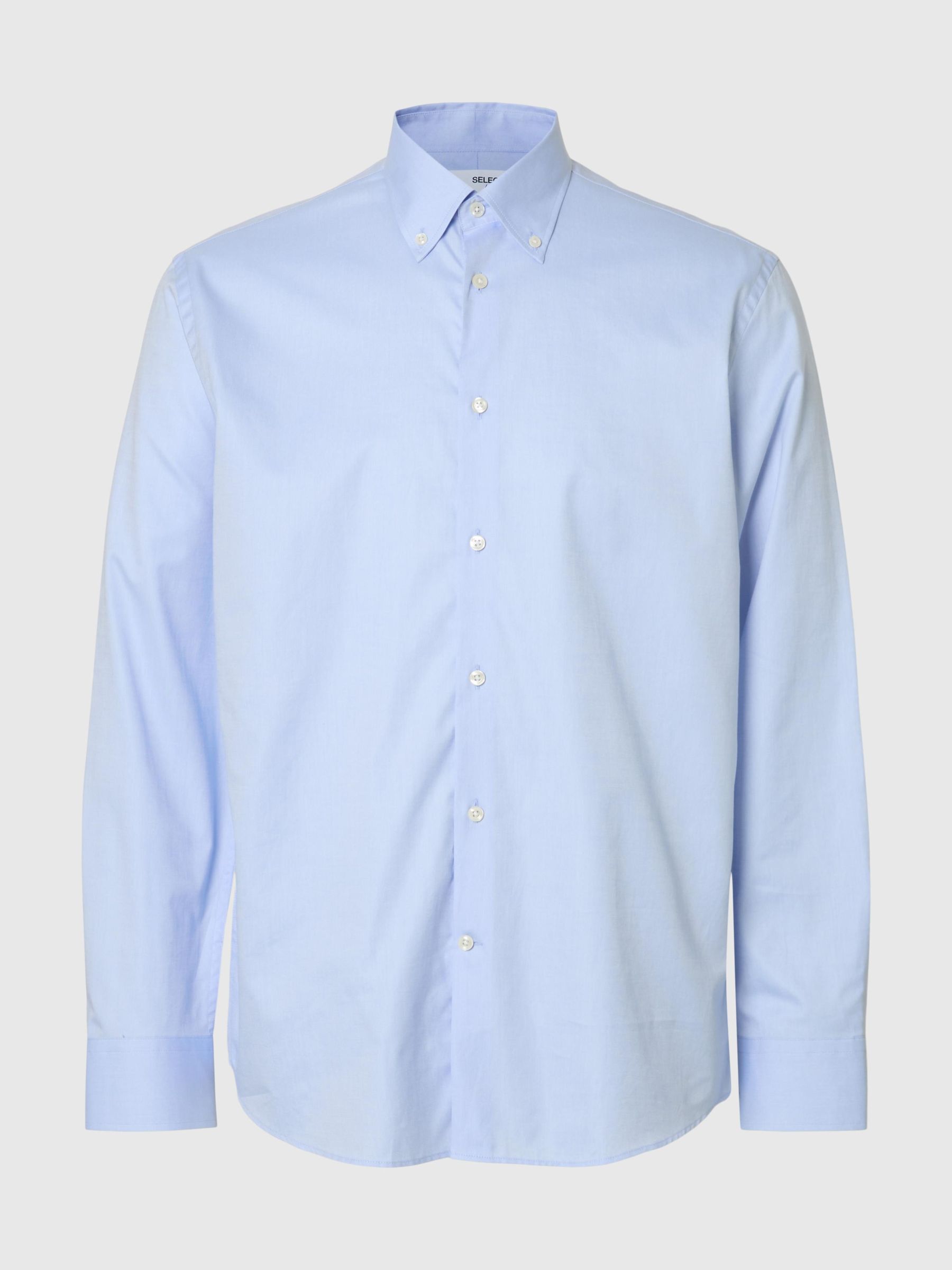 REGULAR FIT COTTON BUTTON-DOWN SHIRT, Light Blue, highres