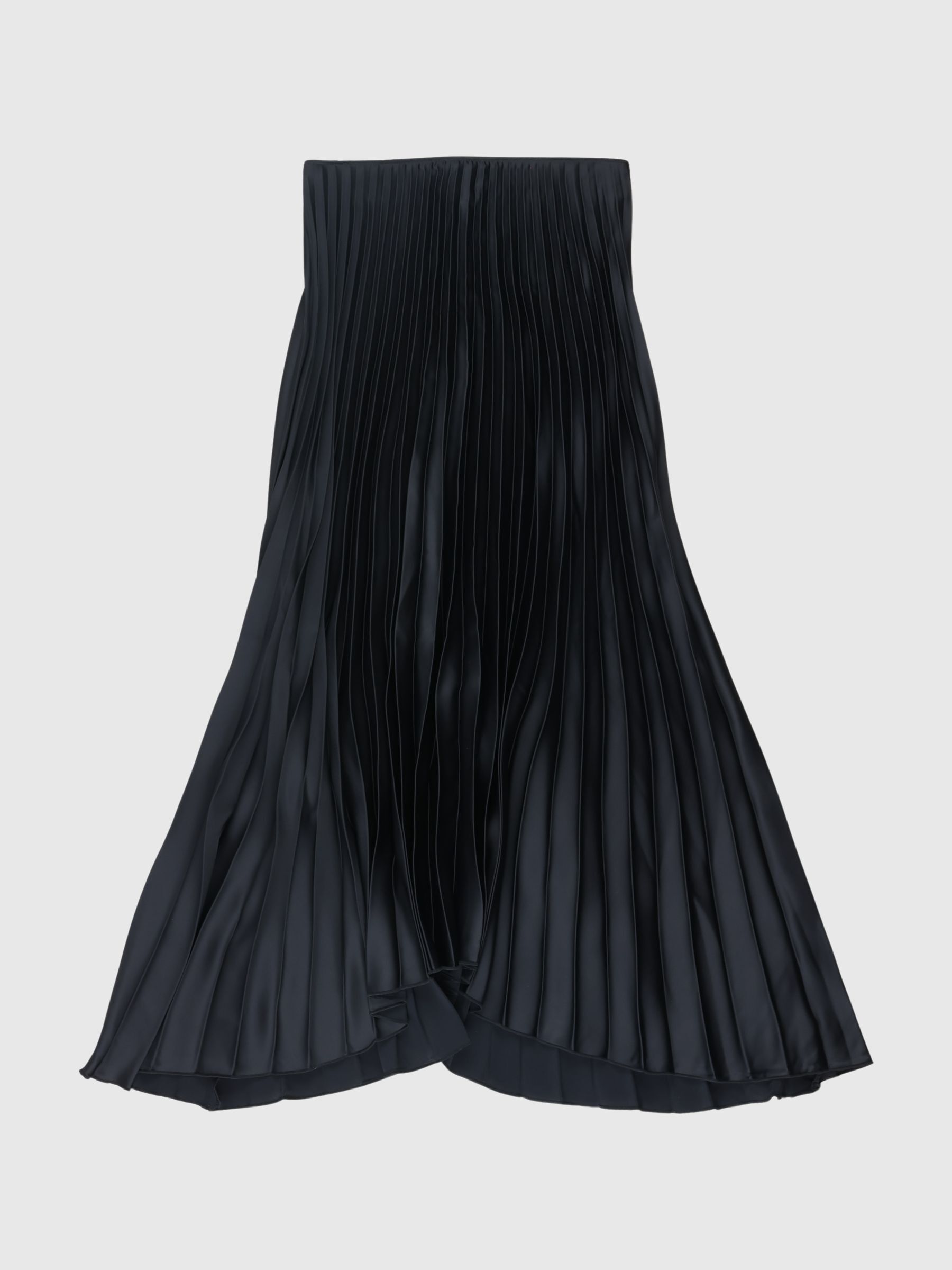 PLISSERET MIDINEDERDEL, Black, highres