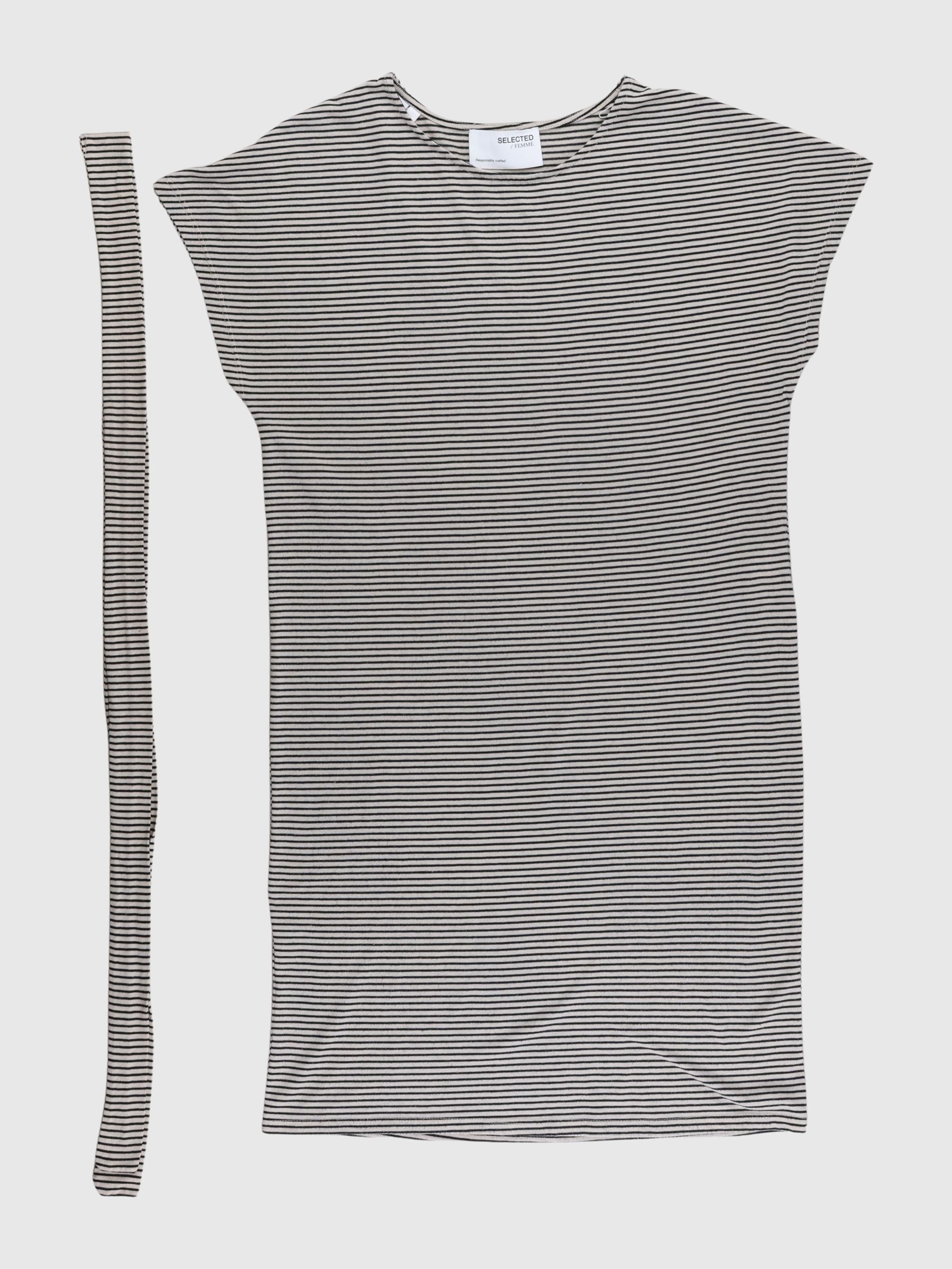 STRIPED MIDI DRESS, Sandshell, highres