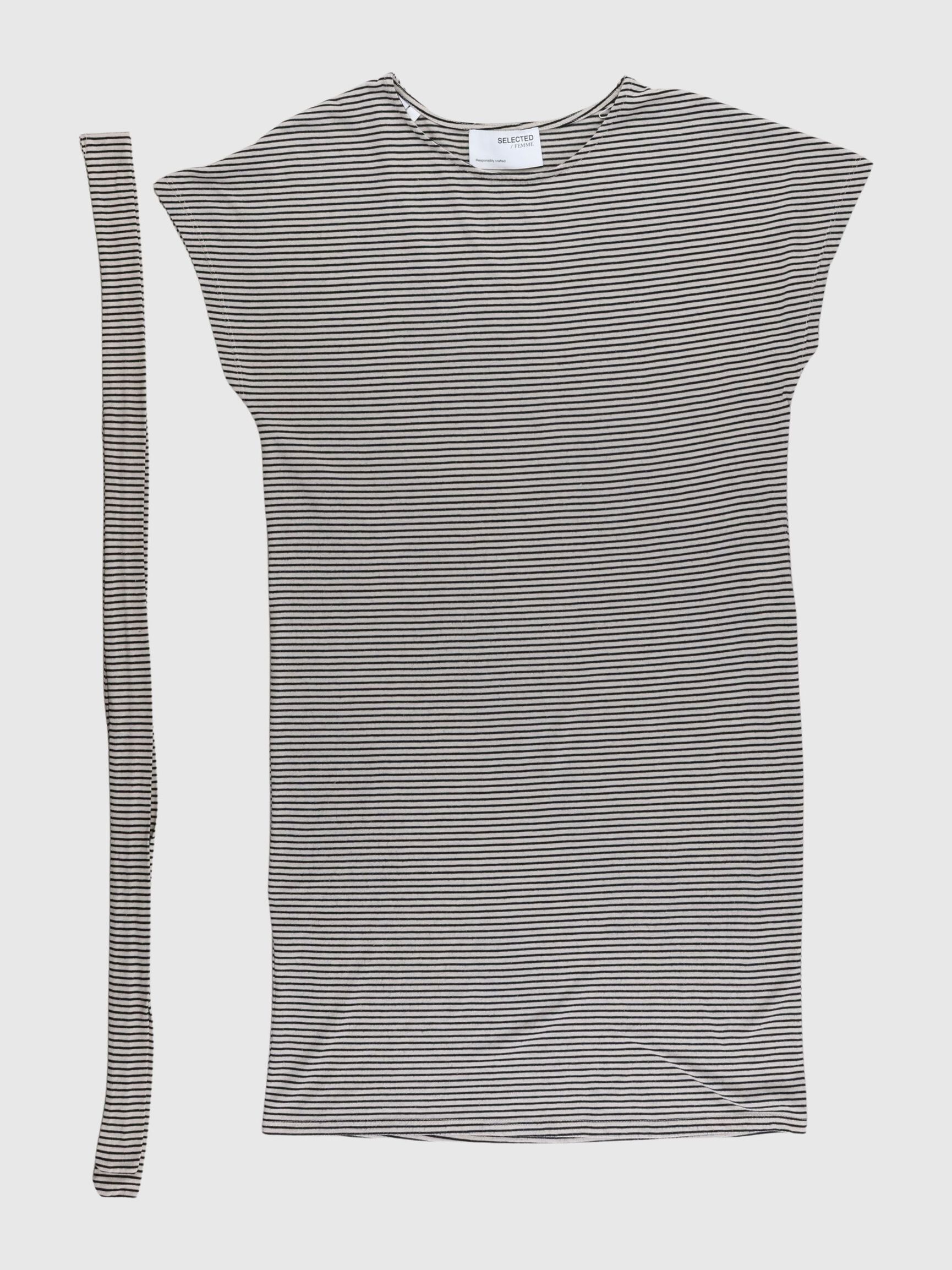 STRIPED MIDI DRESS, Sandshell, highres