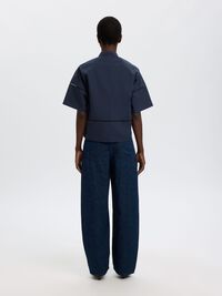 COTTON SHORT SLEEVED SHIRT, Dark Sapphire, highres