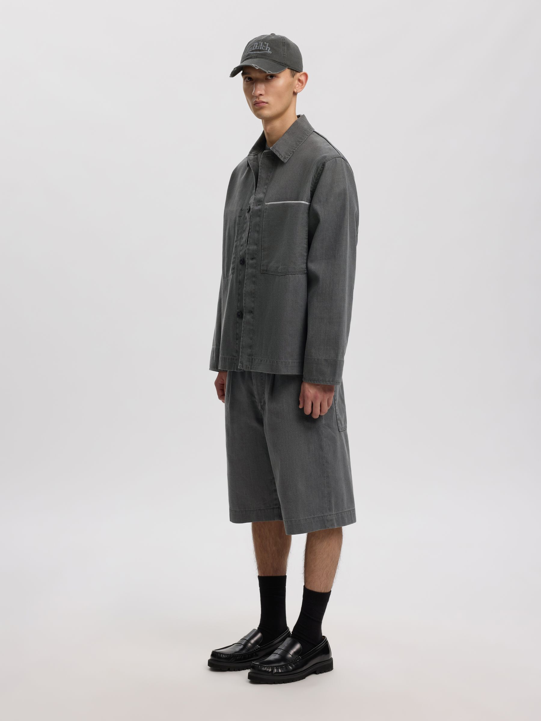 SELVEDGE DENIM SHORTS, Light Grey Denim, highres