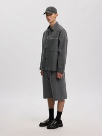 SELVEDGE DENIM SHORTS, Light Grey Denim, highres