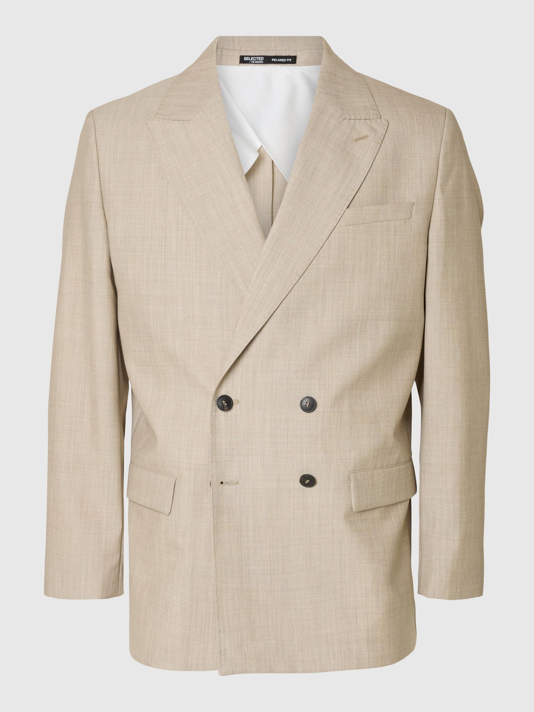 100% WOOL DOUBLE-BREASTED BLAZER | White | Selected 100% WOOL DOUBLE-BREASTED BLAZER | White | Selected