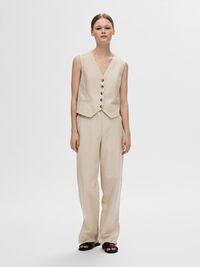 TAILORED LINEN BLEND WAISTCOAT, Humus, highres