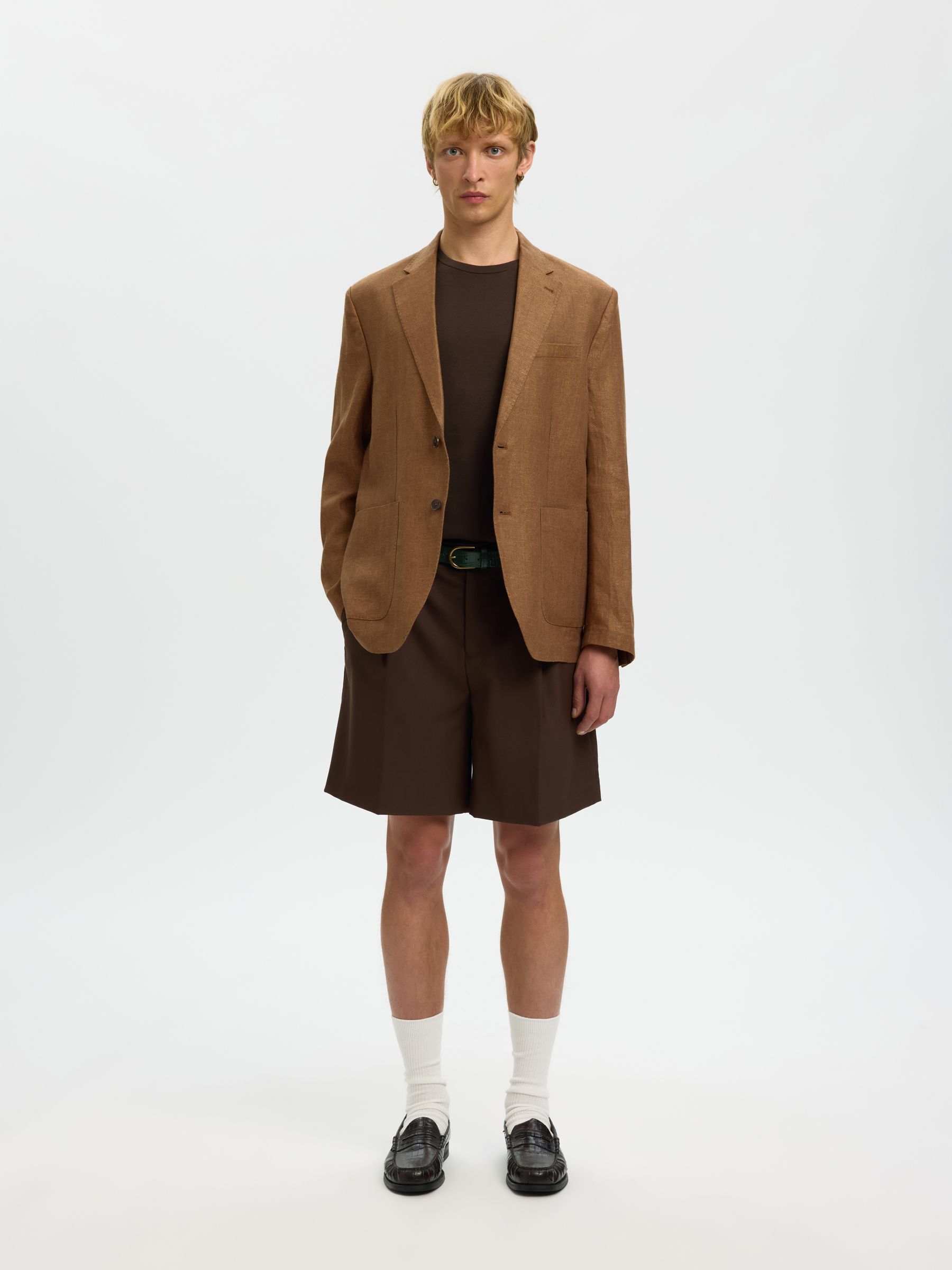 REGULAR FIT LINNEN BLAZER, Morel, highres