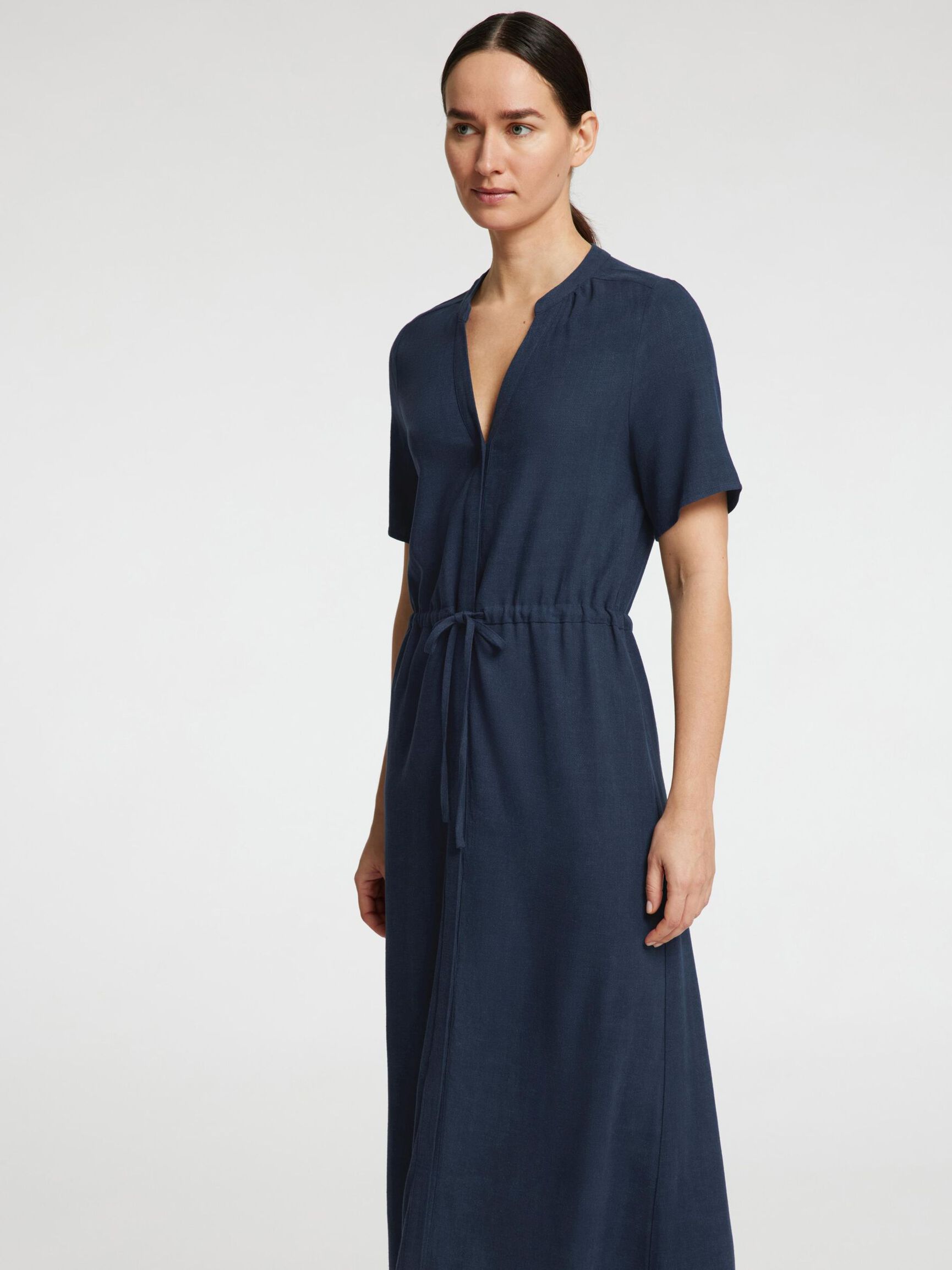 SHORT SLEEVED SHIRT DRESS, Dark Sapphire, highres