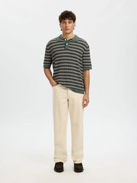 STRUCTURED  KNITTED POLO SHIRT, Balsam Green, highres