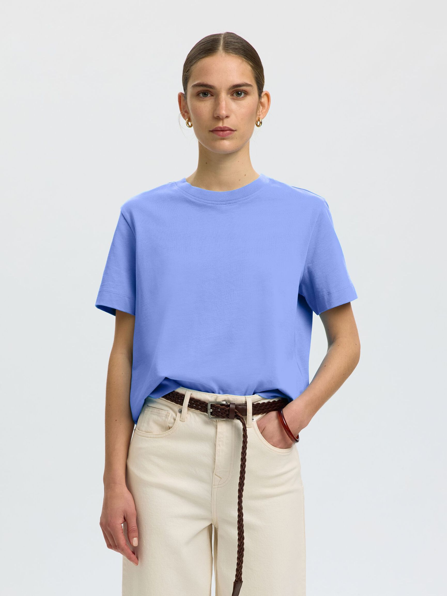 BOXY T-SHIRT, Cornflower Blue, highres