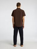 Selected COTTON BLEND SHORT SLEEVED SHIRT, Coffee Bean, highres - 16079053_CoffeeBean_004.jpg