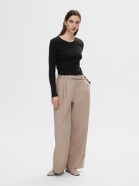 TOP A MANICHE LUNGHE, Black, highres