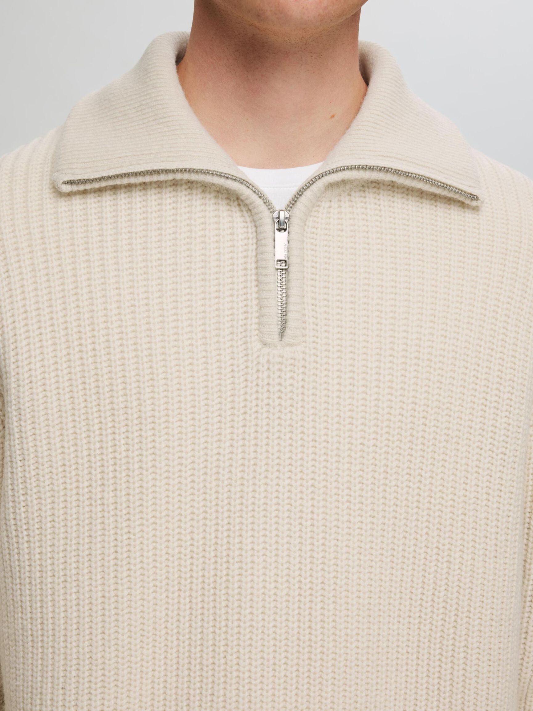 SWETER Z KRÓTKIM ZAMKIEM, Tofu, highres