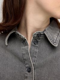 OVERSIZED JEANSHEMD, Grey Denim, highres