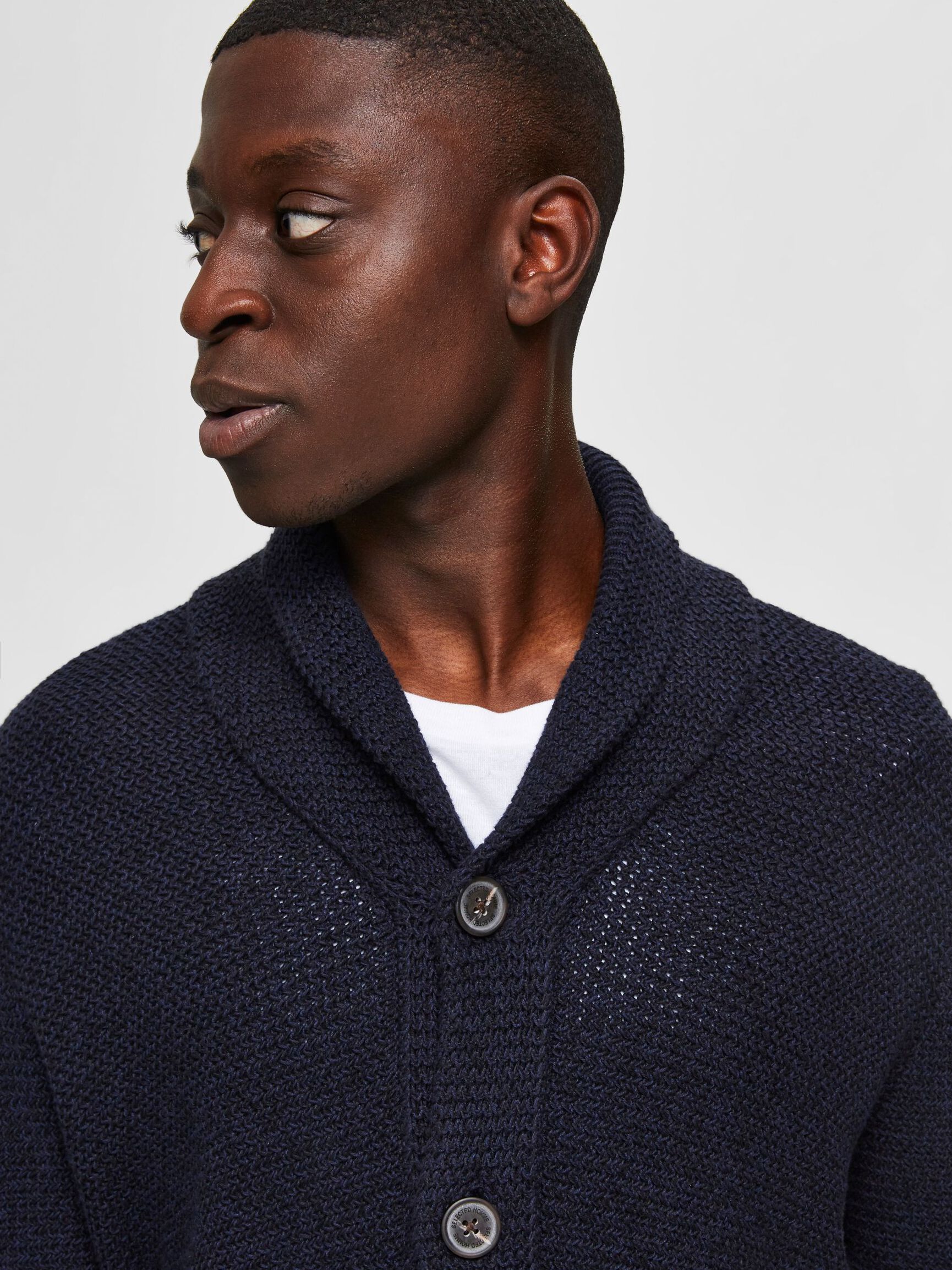 SCHALKRAGEN STRICKJACKE, Maritime Blue, highres