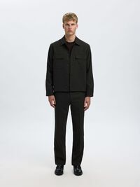 REGULAR FIT WOOL BLEND TROUSERS, Rosin, highres