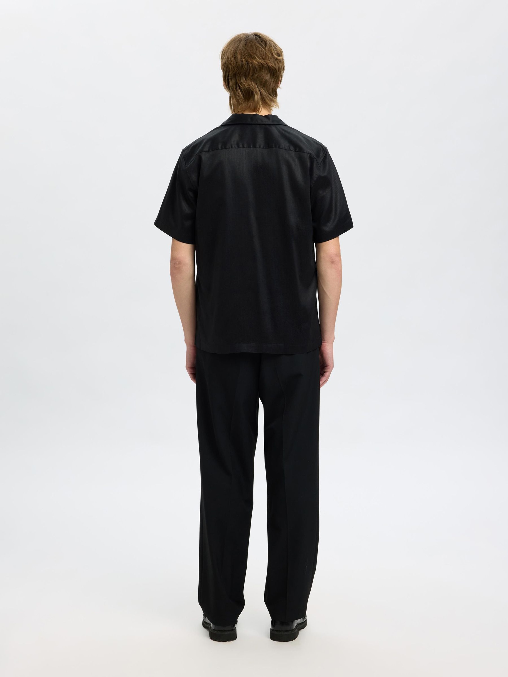 PRINT KURZARMHEMD, Black, highres