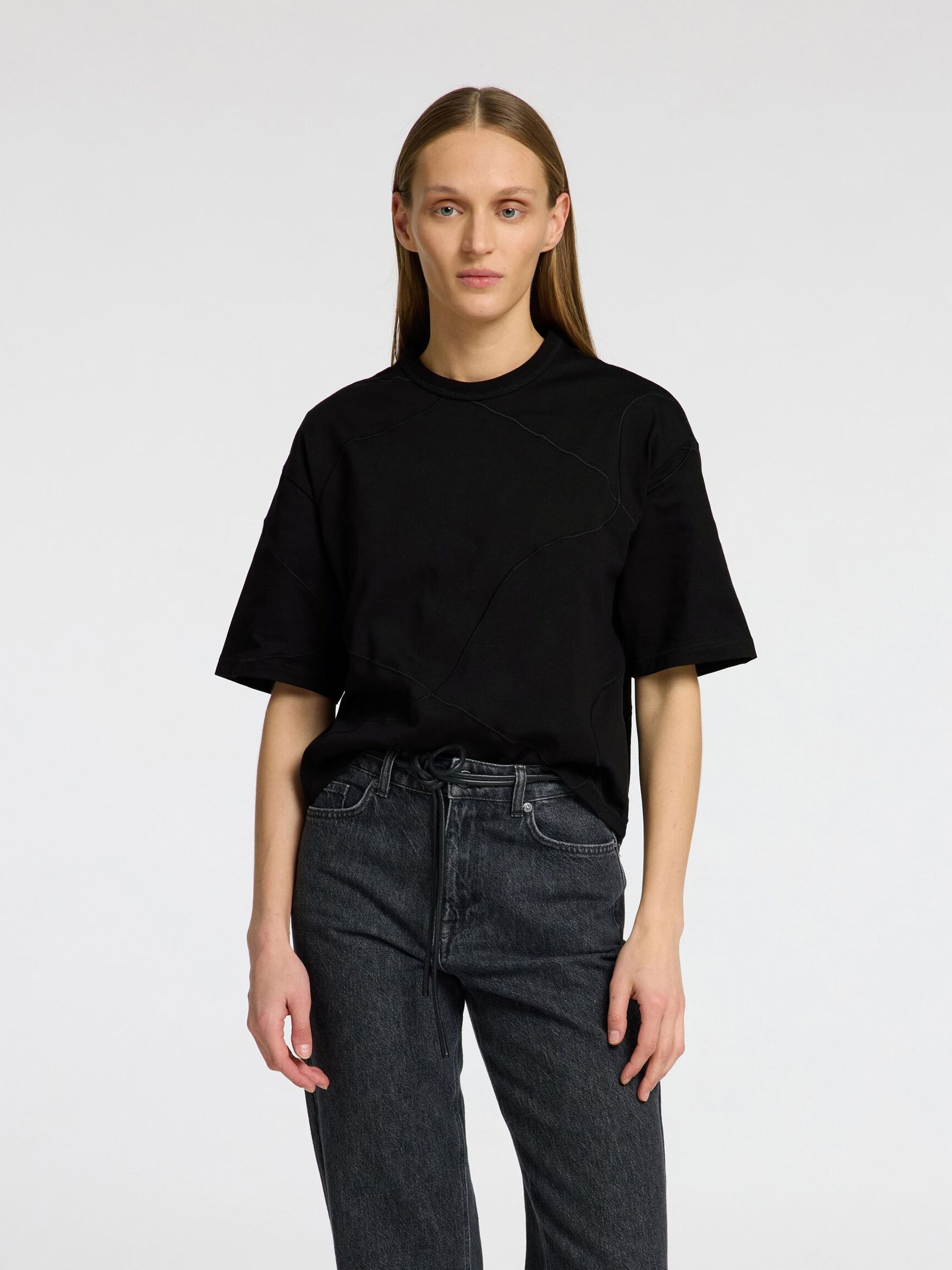 BRODYRPRYDD CROPPAD T-SHIRT, Black, highres