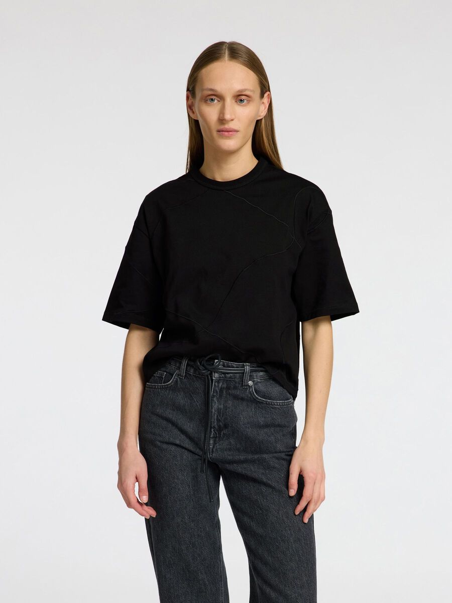 Selected BESTICKTES CROP-T-SHIRT, Black, highres - 16097078_Black_1167268_003.jpg