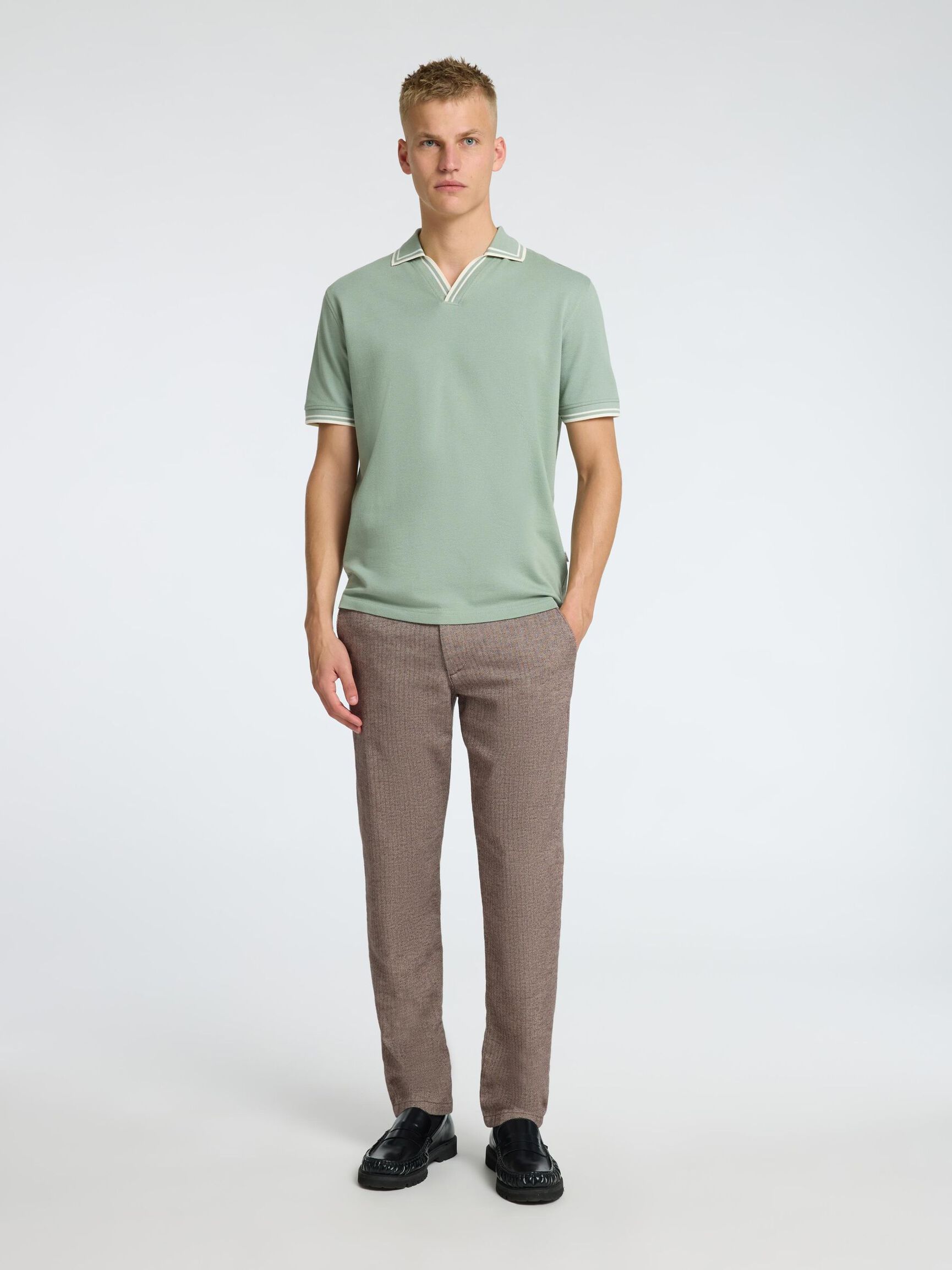 SHORT SLEEVED POLO SHIRT, Iceberg Green, highres