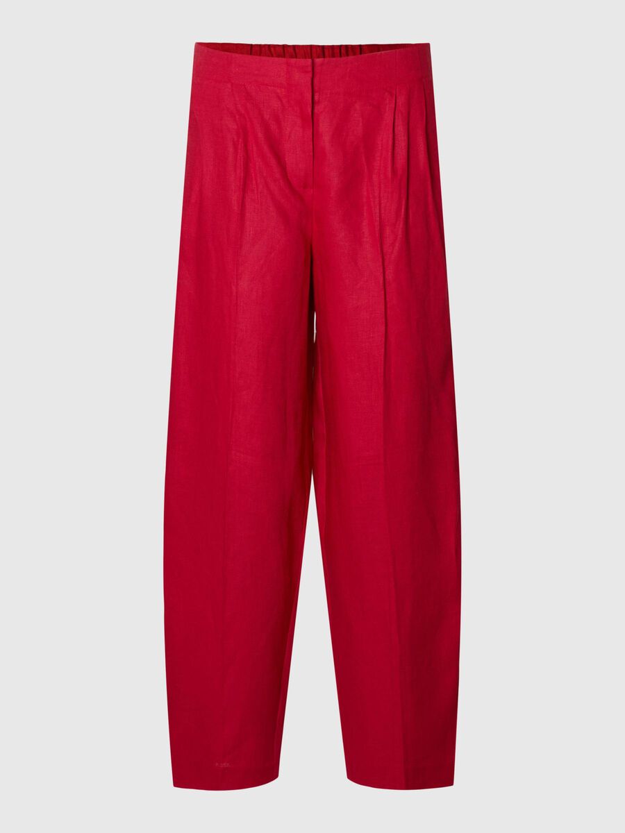 Selected 100% LINEN BARREL FIT TROUSERS, Savvy Red, highres - 16098994_SavvyRed_001.jpg