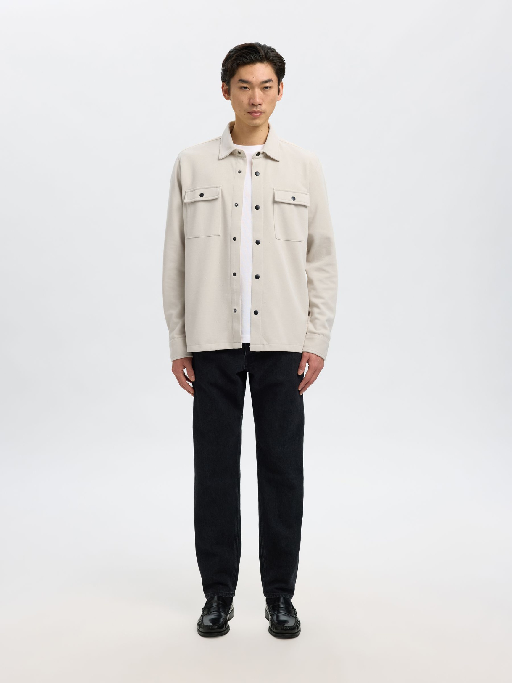 CLASSIC OVERSHIRT, Oatmeal, highres