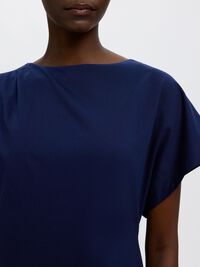 COTTON SHORT SLEEVED MINI DRESS, Ocean Cavern, highres