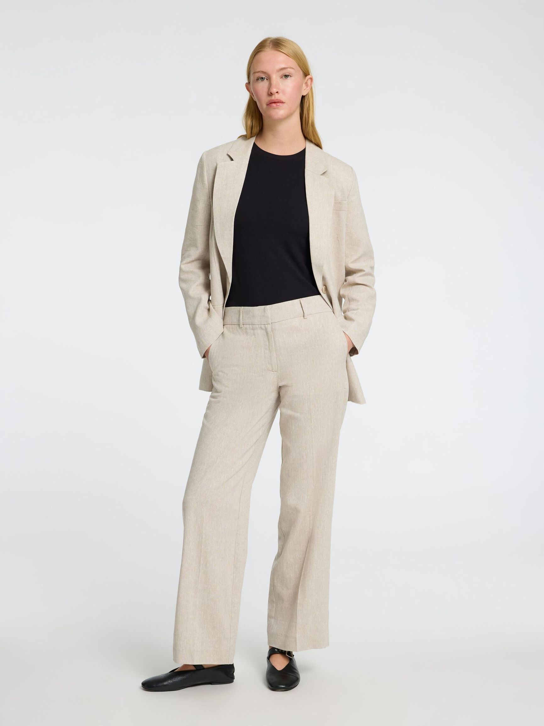 TAILORED WIDE-LEG TROUSERS, Nomad, highres