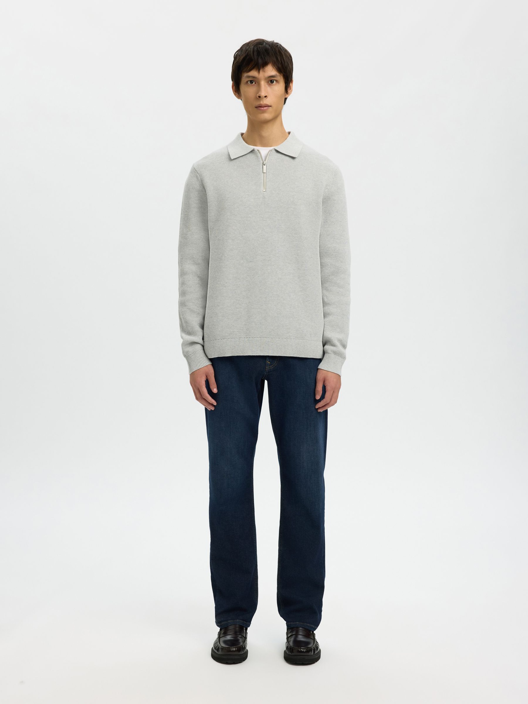 196 FLEX STRAIGHT FIT JEANS, Dark Blue Denim, highres