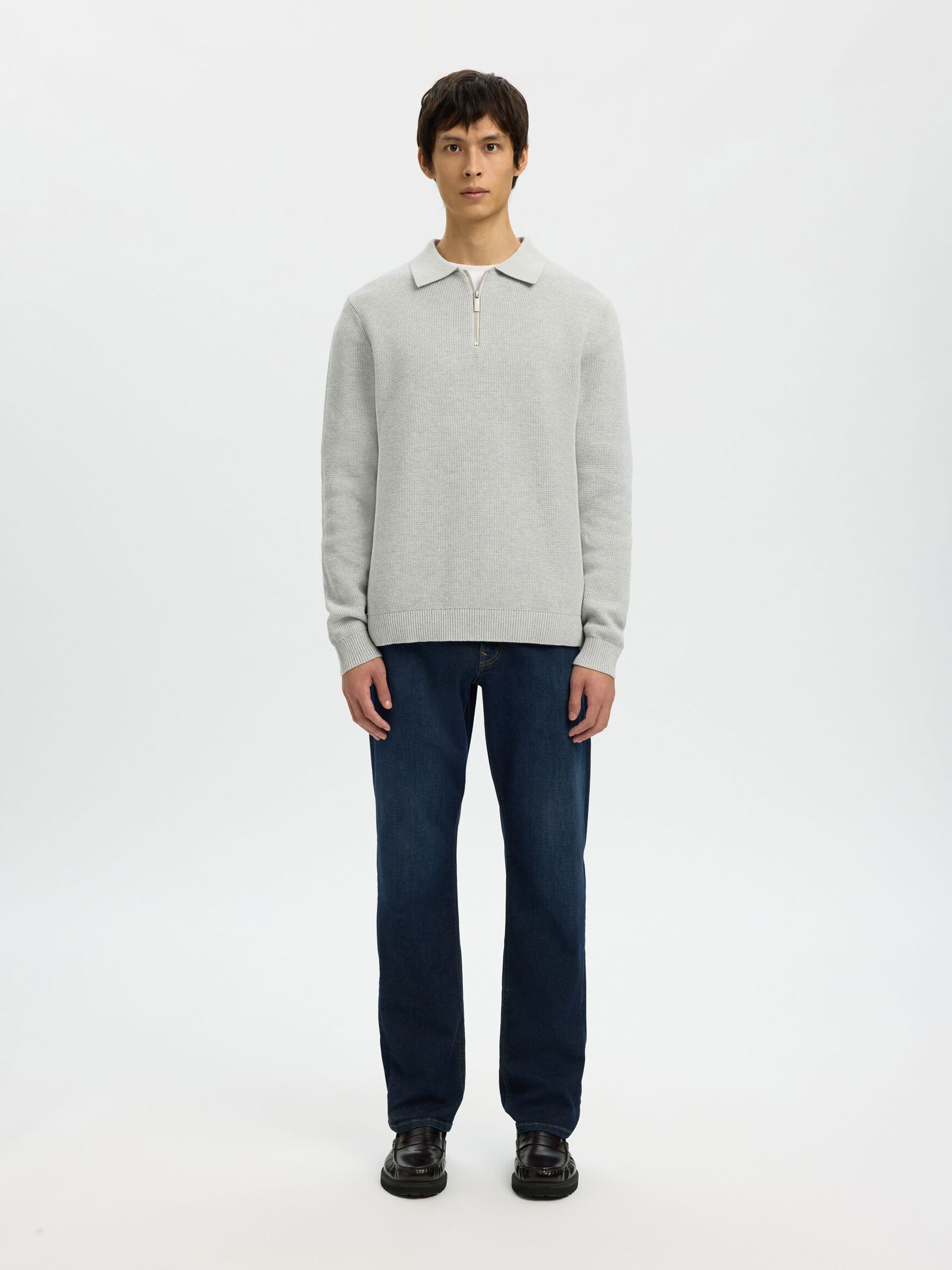 196 FLEX STRAIGHT FIT JEANS, Dark Blue Denim, highres