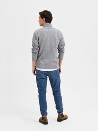 ZOPFSTRICK PULLOVER, Medium Grey Melange, highres