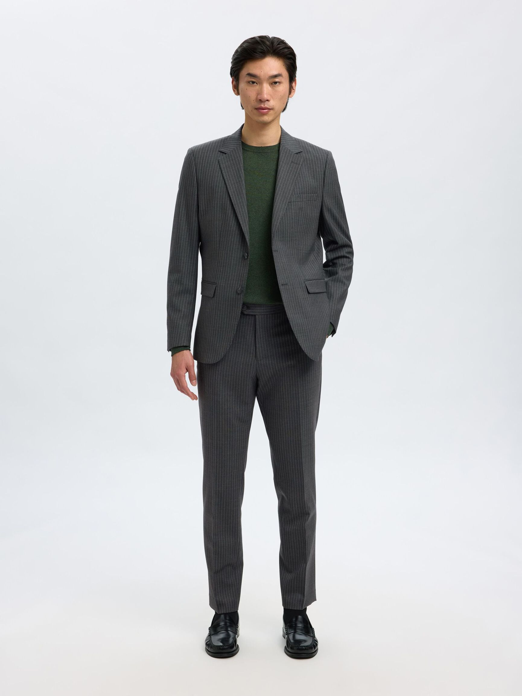 WOLMIX KRIJTSTREEP PANTALON, Grey, highres