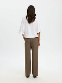 TAILORED WIDE-LEG TROUSERS, Chocolate Chip, highres