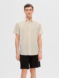 COTTON BLEND SHORT SLEEVED SHIRT, Pure Cashmere, highres
